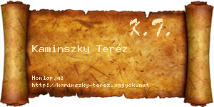 Kaminszky Teréz névjegykártya